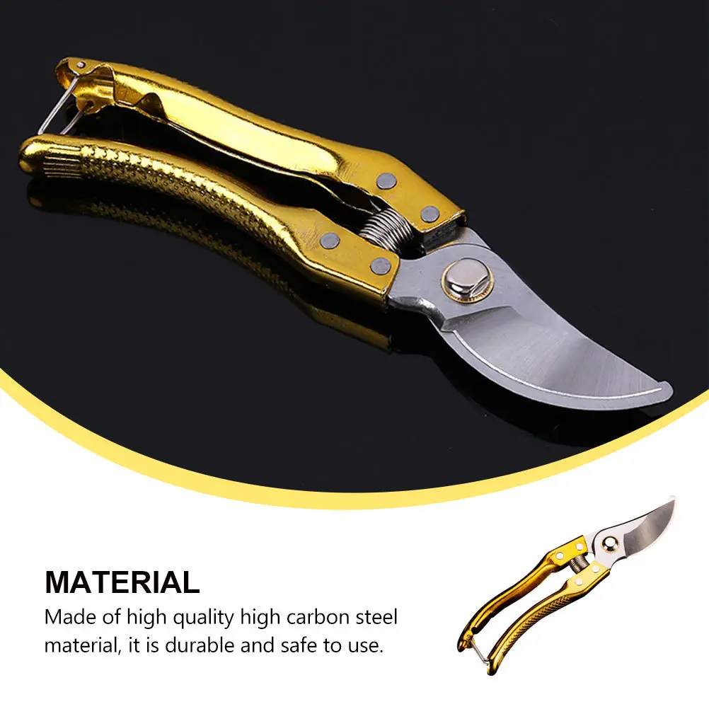 مقص تقليم شجرة الفاكهة المتين، مادة فولاذية ذهبية عالية الكربون، آمنة وعملية لتقليم الحدائق وقطع الأغصان