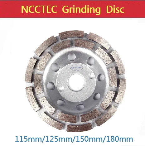 

[With 2 Location Holes] 4.6'' 5'' 6'' 7'' Diamond Sintered Double Row Grinding Cup Wheel 115 125 150 180mm Concrete Granite Disc