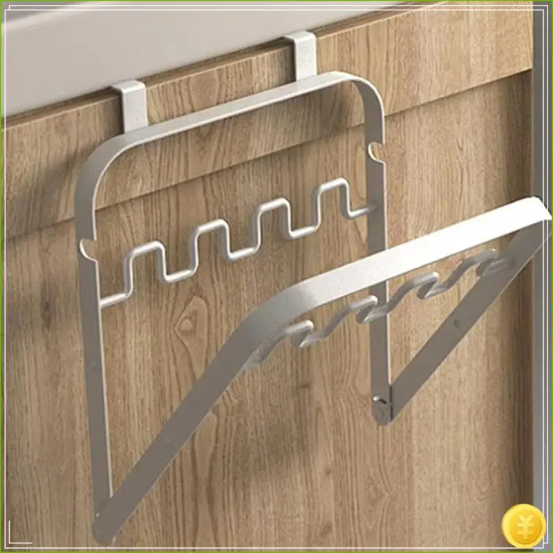 Trash Bag Holder Hangable Bracket For Garbage Pouch Metal Garbage Pouch Holder For Kitchen Doors Folding Waste Can Bag