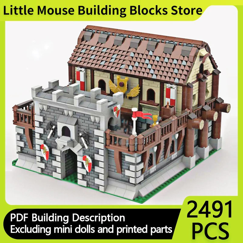 

Модель City Street View MOC, строительные кирпичи, замок Barrack, модульная технология, подарки, праздник, сборка, детские игрушки, костюм