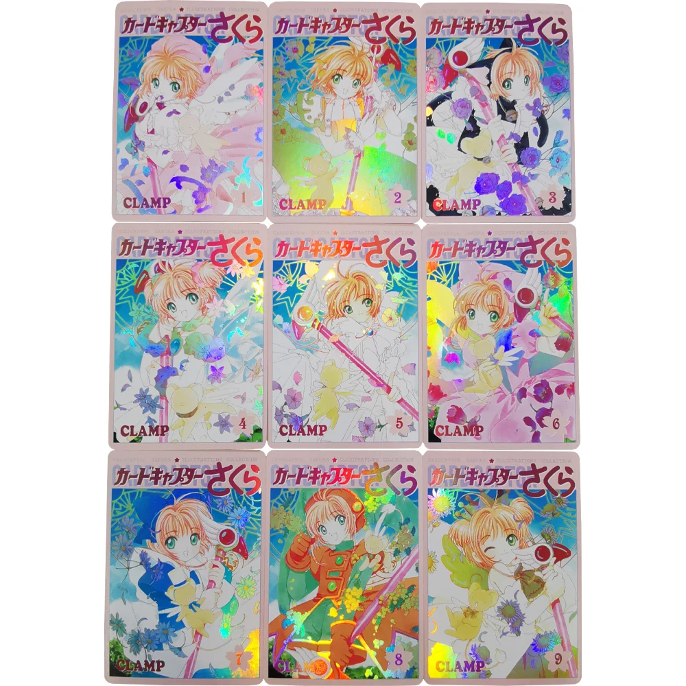 

27Pcs/set Kawaii Card Captor Limited Edition Flash Card Kinomoto Sakura Flower Viewing Series Game Anime Collection Cards Gifts