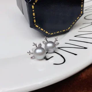 

Серьги с пресноводным жемчугом, маленькие рога, милые и милые серьги-гвоздики с жемчугом, булочки на пару, круглые серебряные иглы