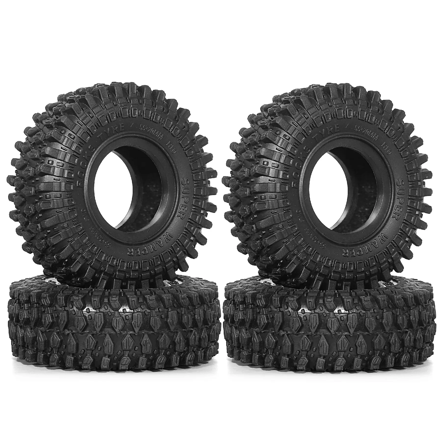 

1.0 Tires - S5 Swamp Claw Mud Terrain Tires for TRX4M AX24 SCX24 FCX24 1/18 1/24 RC Crawler Car,57 *25mm