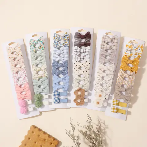 20 stks/set Mooie Kids Bows Haar Clips voor Meisjes Barrette Boutique Volledige Dekking Stof kinderen Hoofddeksels Baby Haar accessoires