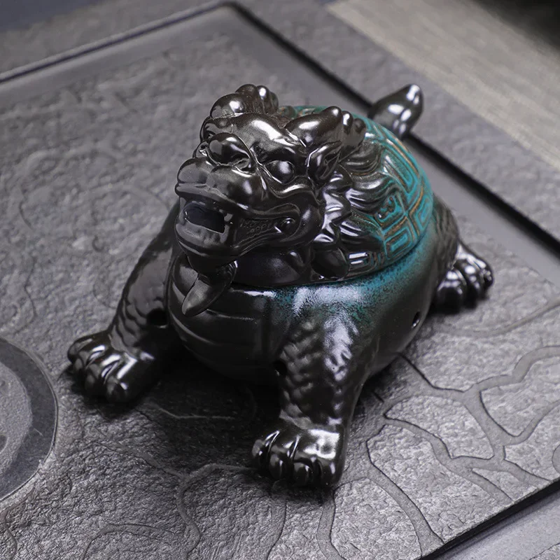 LMHBJY Creative Ceramic Dragon Turtle Auspicious Beast Incense Burner Ornaments Sandalwood Burner Decorations