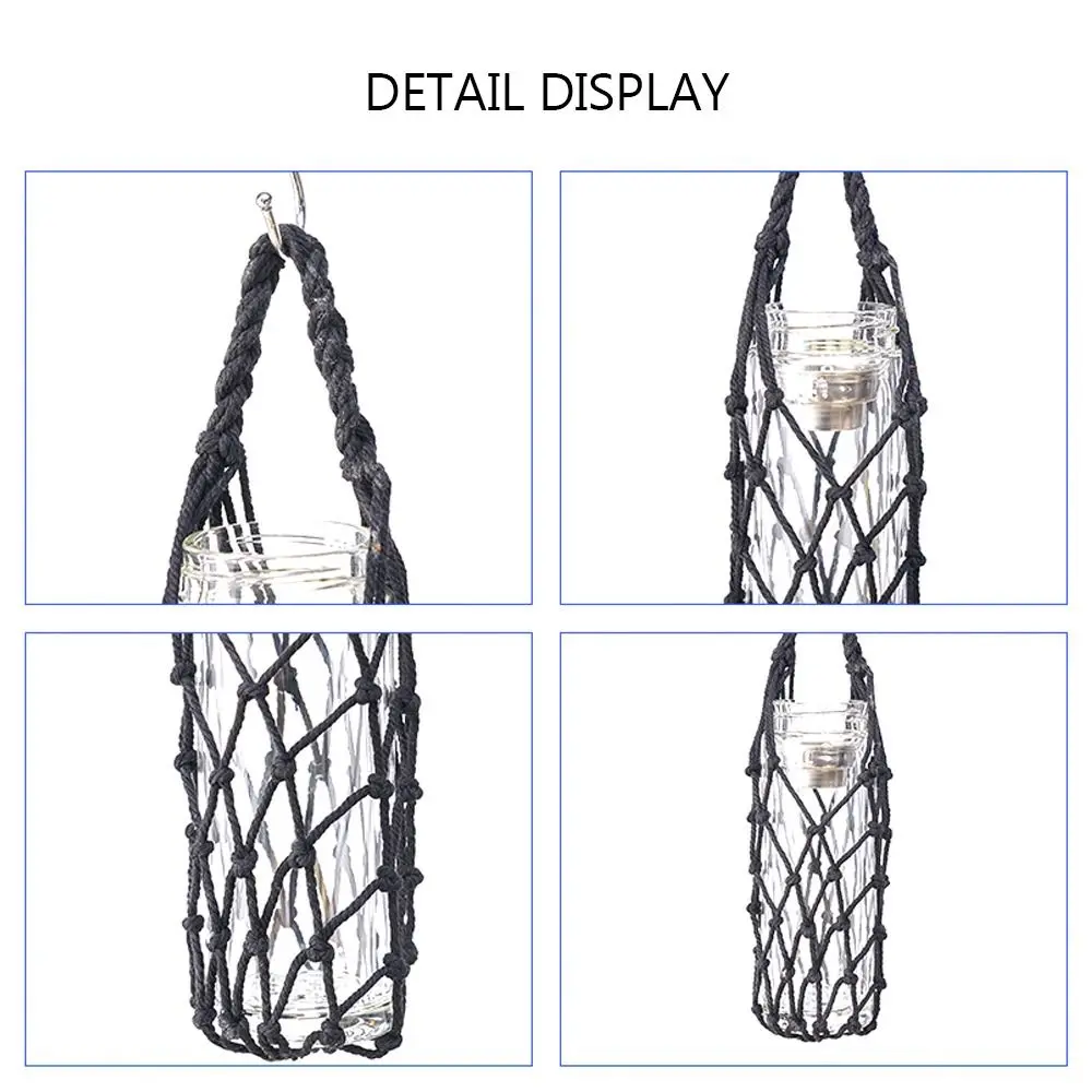Hand Woven Water Cup Mesh Bag Manual Can Be Suspended Water Bottle Cover Weave Cotton Rope Umbrella Storage Mesh