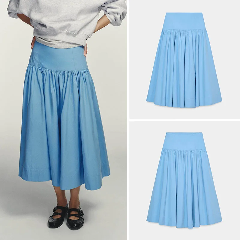 

Юбка миди с высокой талией Ele, новинка весенней коллекции, модная женская юбка, идеально подходит для женщин 8-25 лет