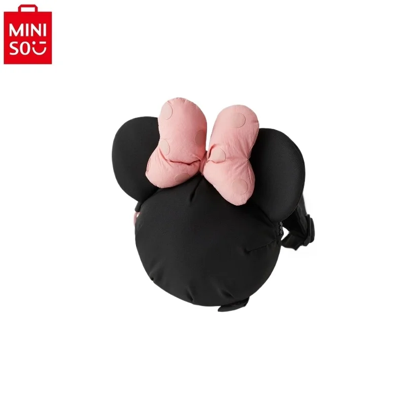 Кошелек MINISO в горошек с бантом, милая миниатюрная сумка через плечо с мультипликационным рисунком Диснея Минни, с нулевым кошельком для студентов