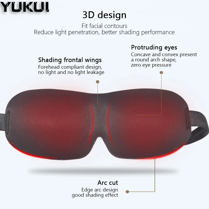 3D Shading Eyepatch Eye Relax Massager Night Eyeshade Travel Rest Eyes Cover Patch Paded Soft Sleeping Mask Breathable Blindfold