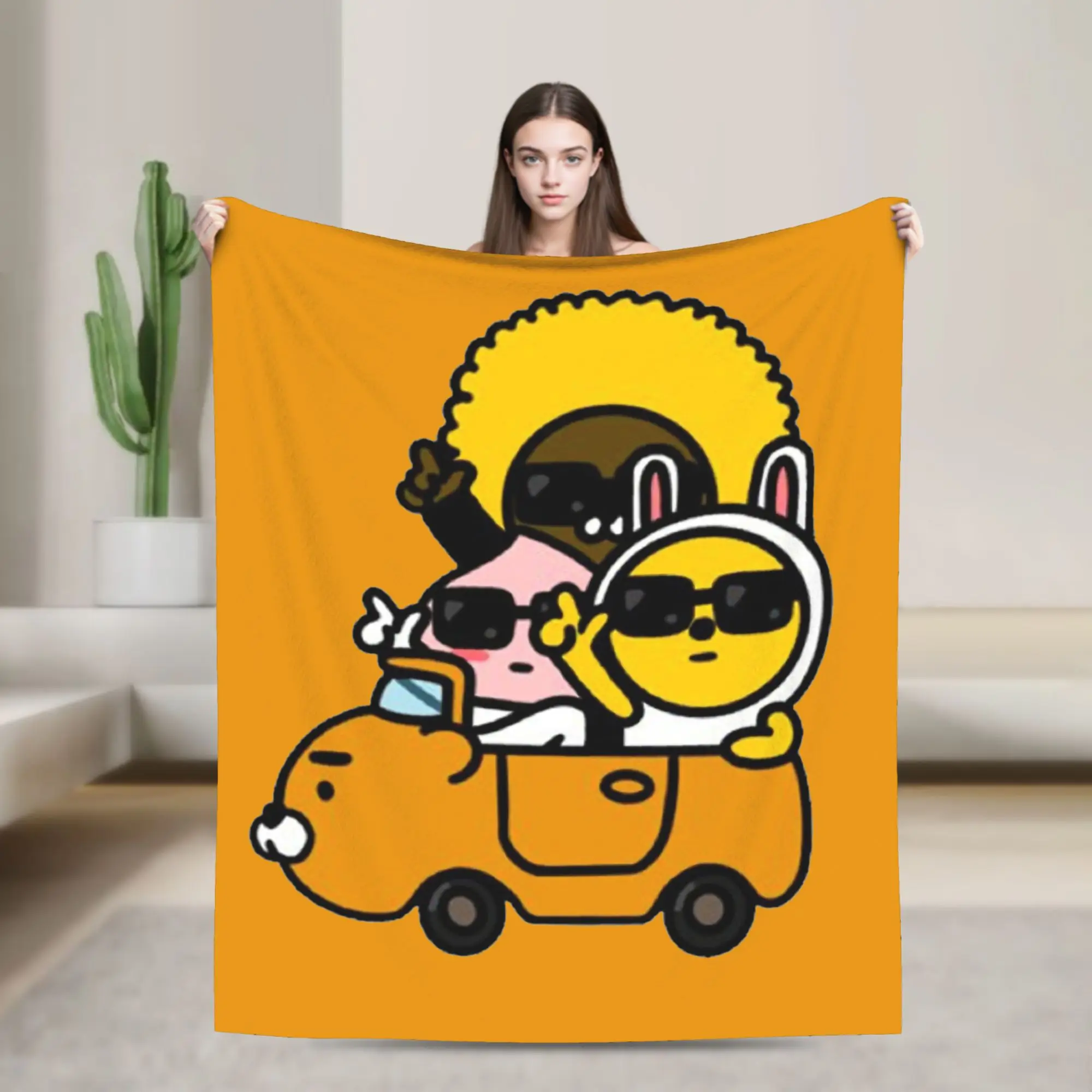 K-Kakaos F-Friends  Crew Flannel Throw Blanket  Blanket for Sofa Car Lightweight Bedding Throws,