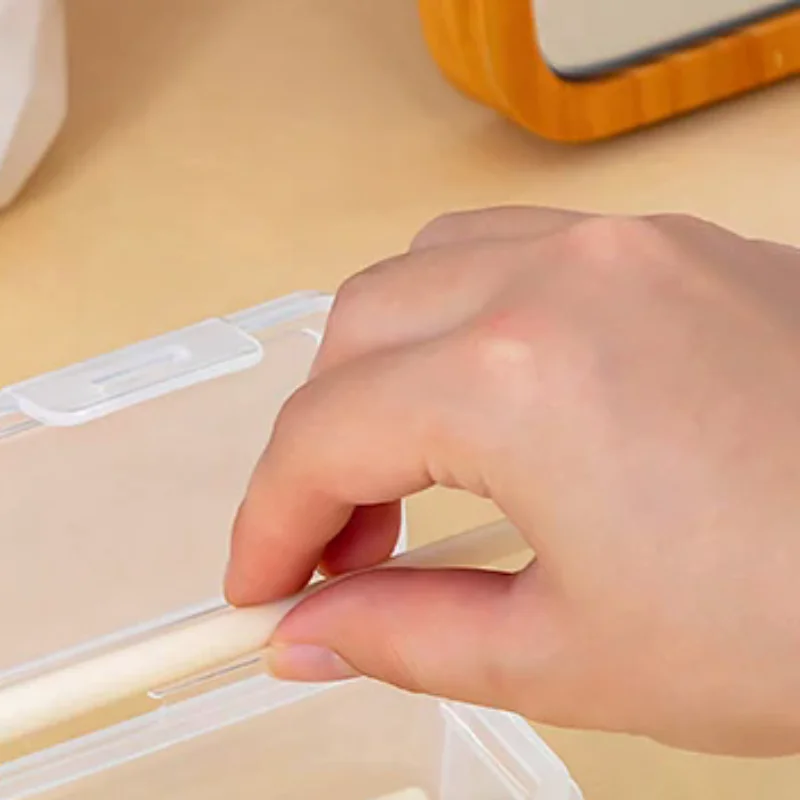 

Дорожная портативная коробка для хранения косметических кистей, небольшой прозрачный пылезащитный чехол для пудры, румян, теней для век, кисти для бровей