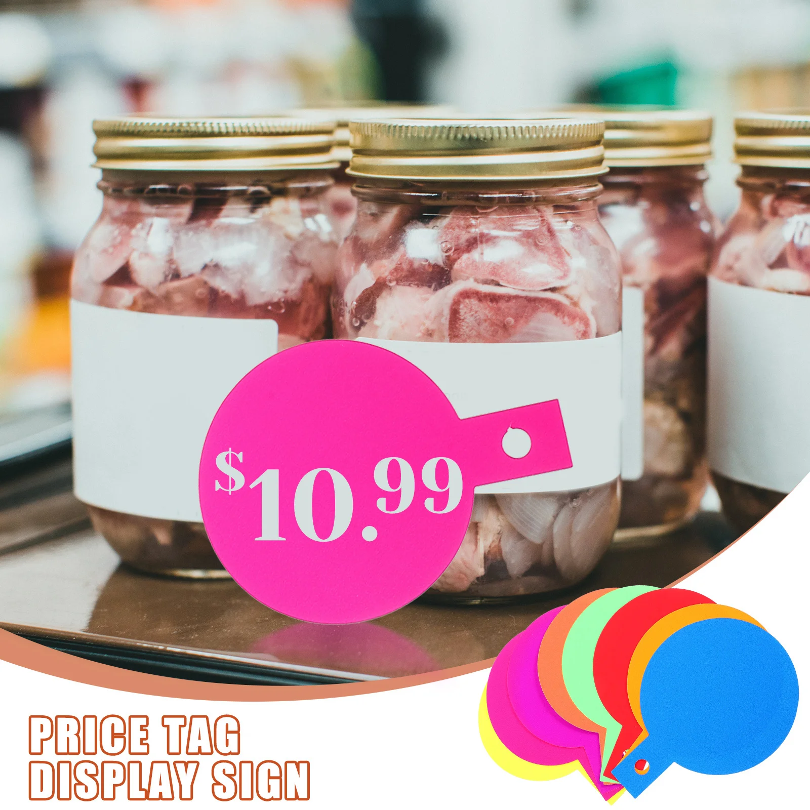 

80Pcs Paper Price Tags Supermarket Retail Display Labels Blank Writing Area Catching for Shops Malls Vegetables