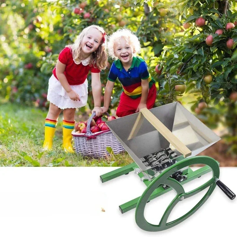 Big flywheel apple crusher, hand-cranked stainless steel self-brewed cider 7L crusher