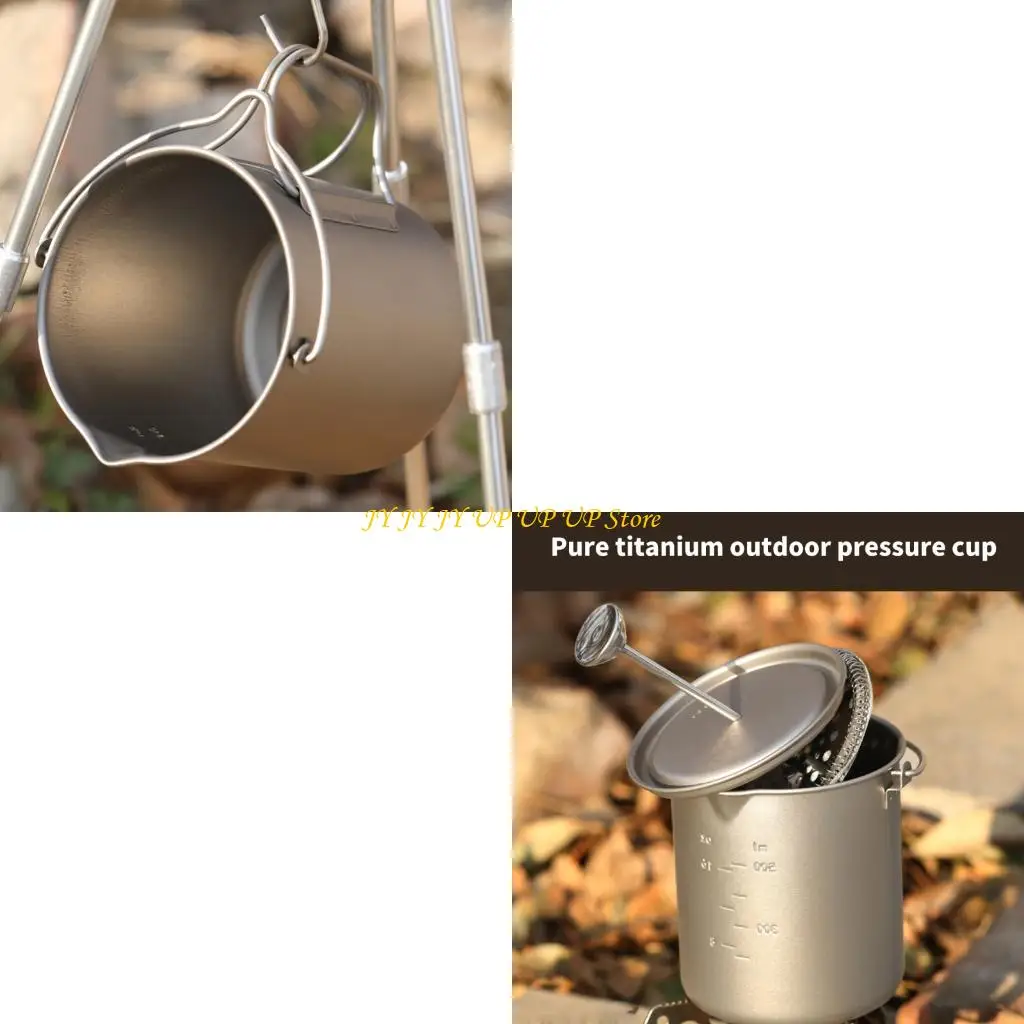 

French Press Coffee Maker Portable With 3 Layer Filter For Outdoor Camping