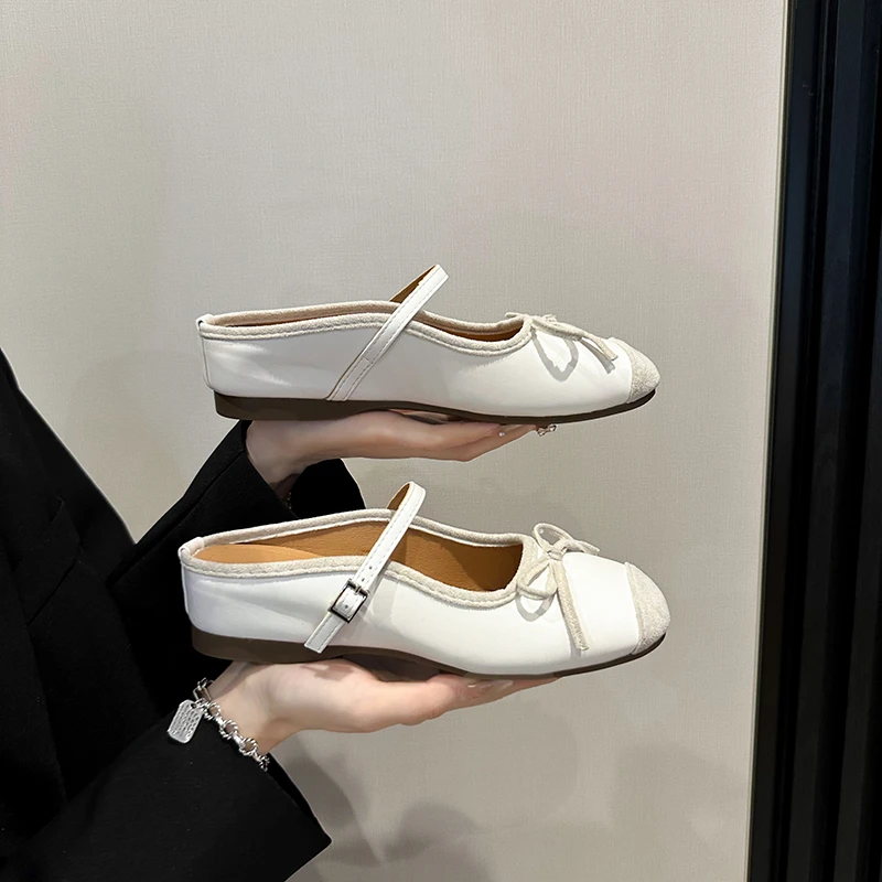 Chaussures Mary Gasoline pour femmes, chaussures plates à semelle souple pour dames, Parker carré, chaussures de ballerines confortables, mode de créateur de printemps, nouveau, 2024