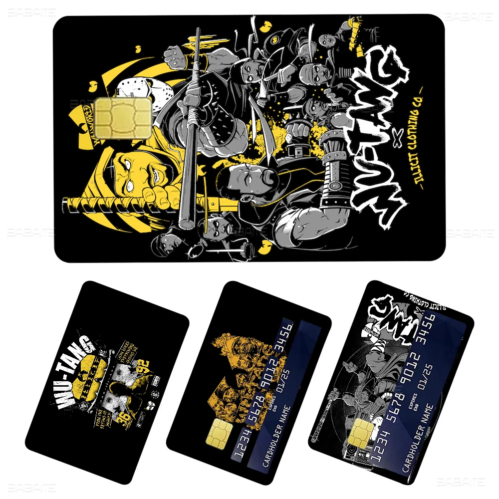 Wu T-TANG Credit Card Skin Stickers For VISA Bank Bus Metro Access Card Protective Film Cover Sticker Decal Women