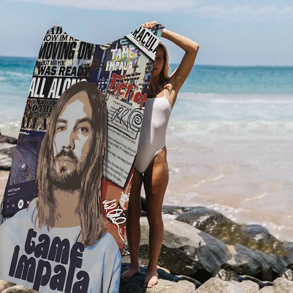 Band T-Tame Impala Big Microfiber Beach Towels Quick Dry Towel Sand Beach Towels Pool Towel for Travel Swim Pool Yoga