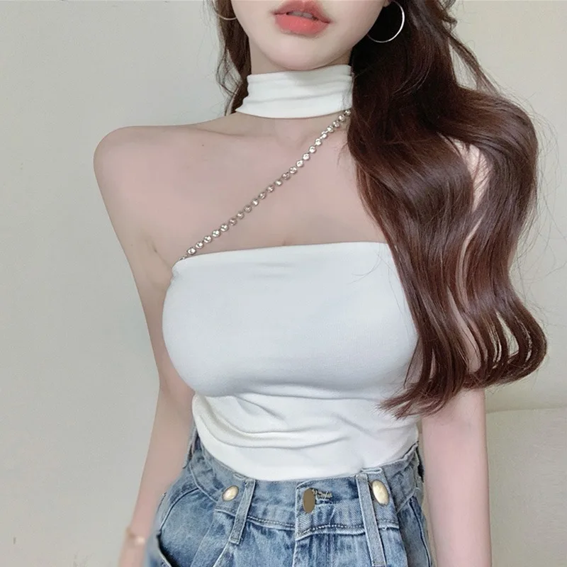 Female Tube Tops Slim Fashion Sleeveless Tops Suspenders Halter Vest