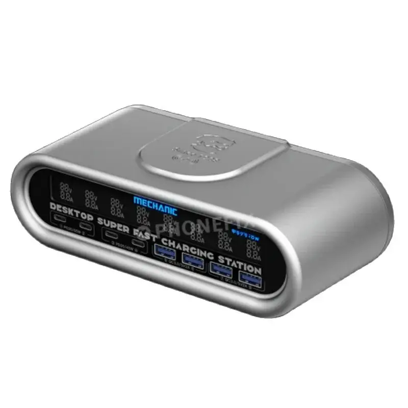 Mechanic-cargador magnético inalámbrico para teléfono móvil, dispositivo electrónico de carga superrápido con pantalla LCD multipuerto PD de 100W para Iphone, Xiaomi y Samsung