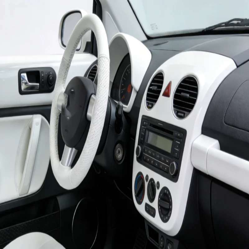 For Volkswagen Beetle 2003-2011 Inner Accessories White Center Control Panel Cover Trim Steering Wheel Button Door Handle Panel