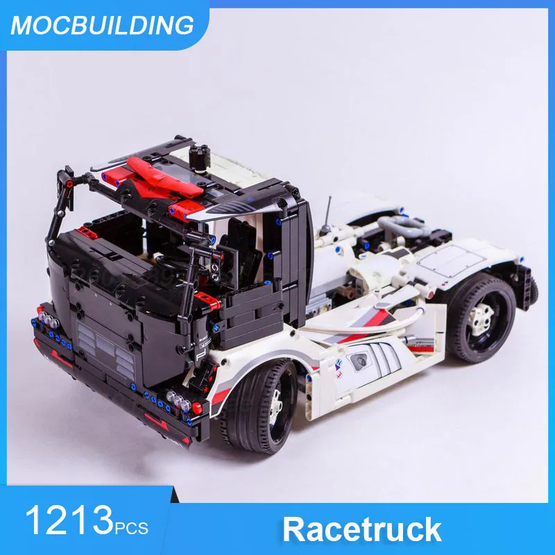 MOC Bouwstenen Racetrucks & Hypercar Model DIY Monteer Bakstenen Transportvoertuig Collectie Display Kerstspeelgoed Geschenken