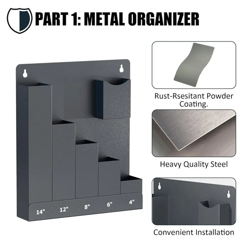A11E-Cable Tie Holder Wall Mount Storage Rack Organizer Fit Workshop Shed Garage Home Fit Various Lengths Zip Tie