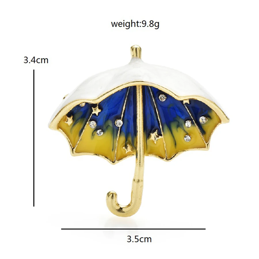 Enamel Umbrella Brooches For Women Girl Cute Enamel White Rain Gear Party Casual Brooch Pin Gifts