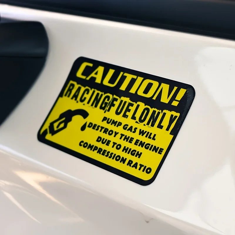 "Caution! Racing Fuel Only" Car Sticker, Performance Auto Decal for Racing Enthusiasts
