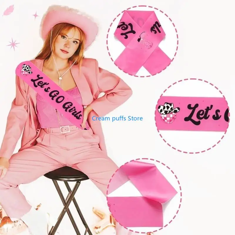 50LE 7Pcs Girls Disco Party Sashes Cowgirl Bachelorette Party Decor for Fun Bride and Girl Night Out Celebrations