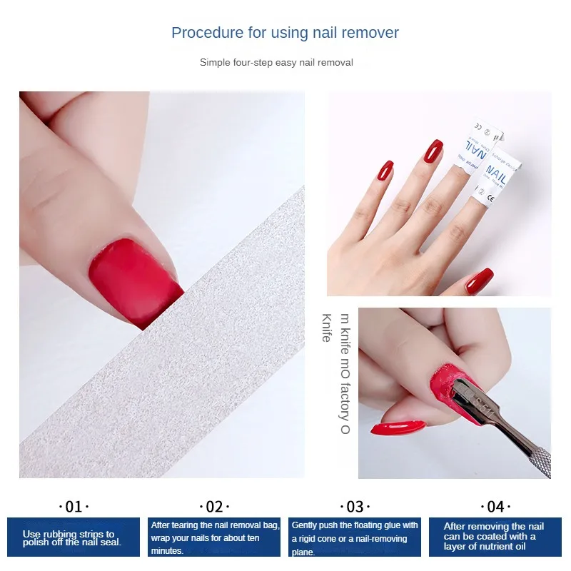 Papel de aluminio para manicura, toallitas desechables para quitar esmalte de uñas, removedor de Gel UV, 100 piezas