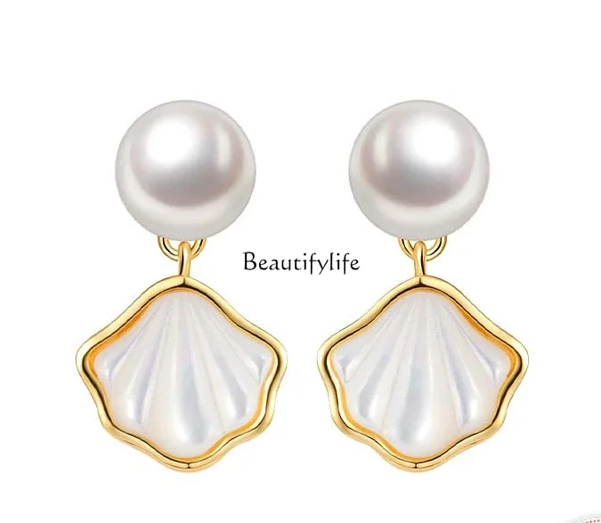 Fresh Water Pearl Earrings for Women, Light, Luxury, Minority, High-Grade