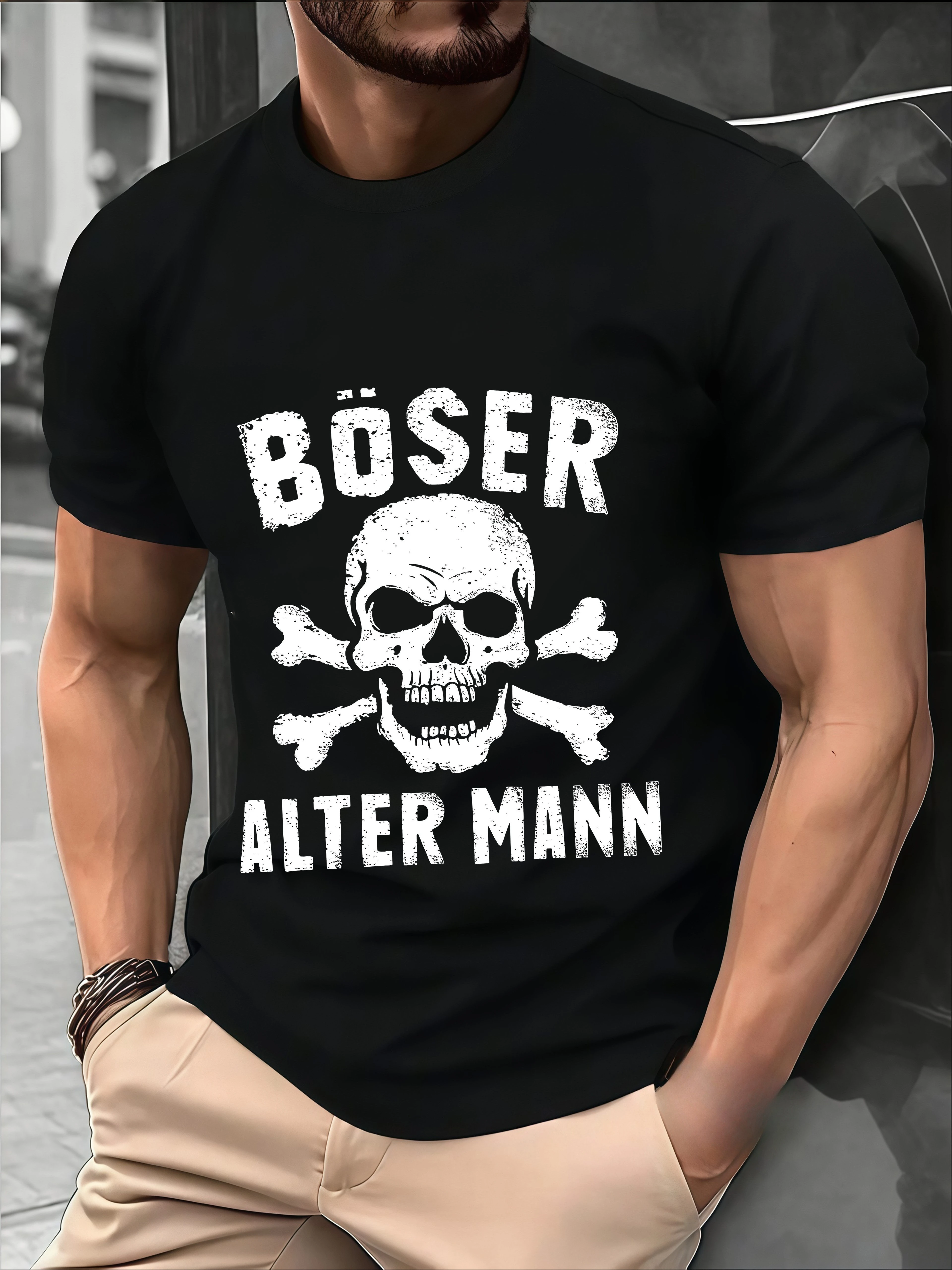 BÖSER ALTER MANN Vintage Herren T-Shirt Damen Baumwolle Sommer Frühling Übergroßes Neuartiges Böser Alter Mann Vatertag, Geburtstagsgeschenk