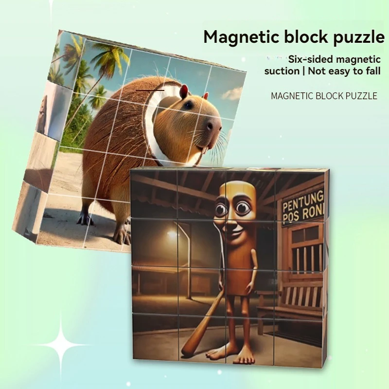 Nouveau bloc de construction AI Shanhaijing bloc magnétique bloc de construction aspiration magnétique bâton en bois assemblage humain bloc de construction jouet