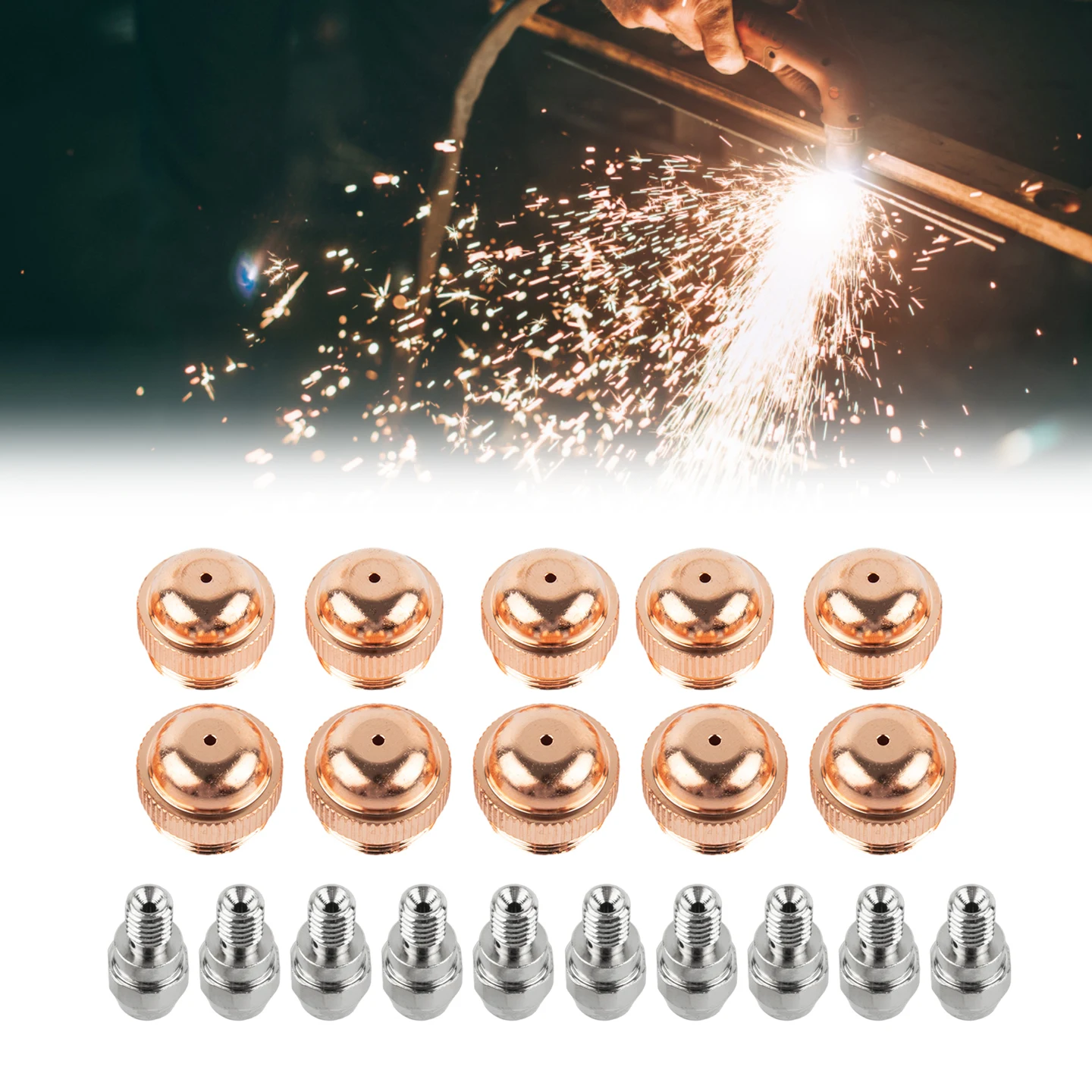 

Comprehensive Plasma Cutting Tool Kit Features Electrodes Ref WSP22100 & Nozzles Ref WSP22101 in a Pack of Twenty