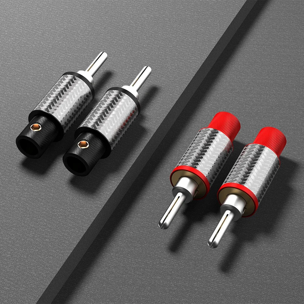 New VB404AG Pure Solid Silver Banana Plug Hifi Speaker Connector Audiophile Terminal for Amplifier Loudspeaker