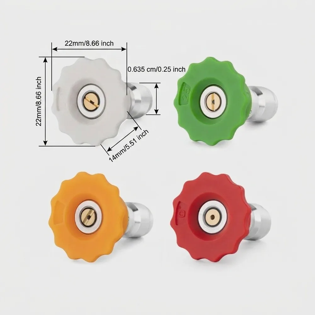 Pressure Washer Nozzle Kit with 4 Adjustable Tips 0 Degree Red 15 Yellow 25 Green 40 White for 1/4 Inch Quick Connect