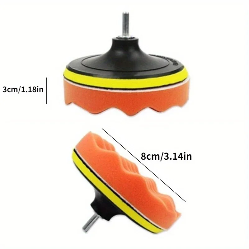 11pcs Car waxing and beauty polishing kit, polishing wheel self-adhesive pad sponge ball polishing machine waxing sponge