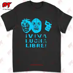 Viva Lucha Libre Mil Mascaras El Santo Blue Demon Mask Wrestling T-shirt 88G4