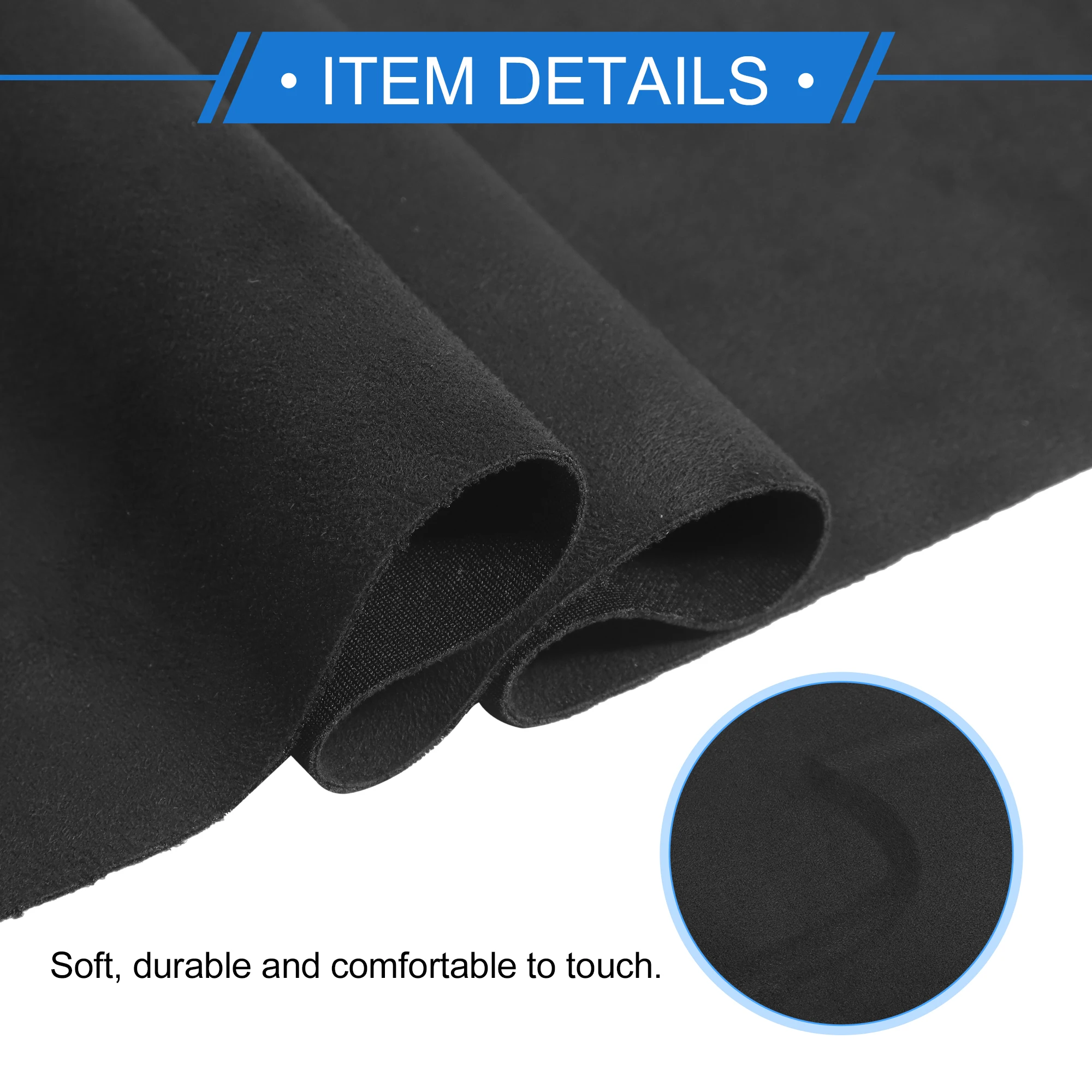 UXCELL 360G Headliner Fabric Interior Trim DIY Roof Repair Replacement for Car Truck RV SUV Boat Automotive Suede Fabric Black