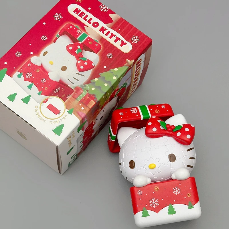 คริสต์มาส Hello Kitty ปริศนา 3D Diy ของเล่นการ์ตูนอะนิเมะ Figurines เครื่องประดับสาวคริสต์มาสของขวัญ Kawaii ของขวัญวันเกิด