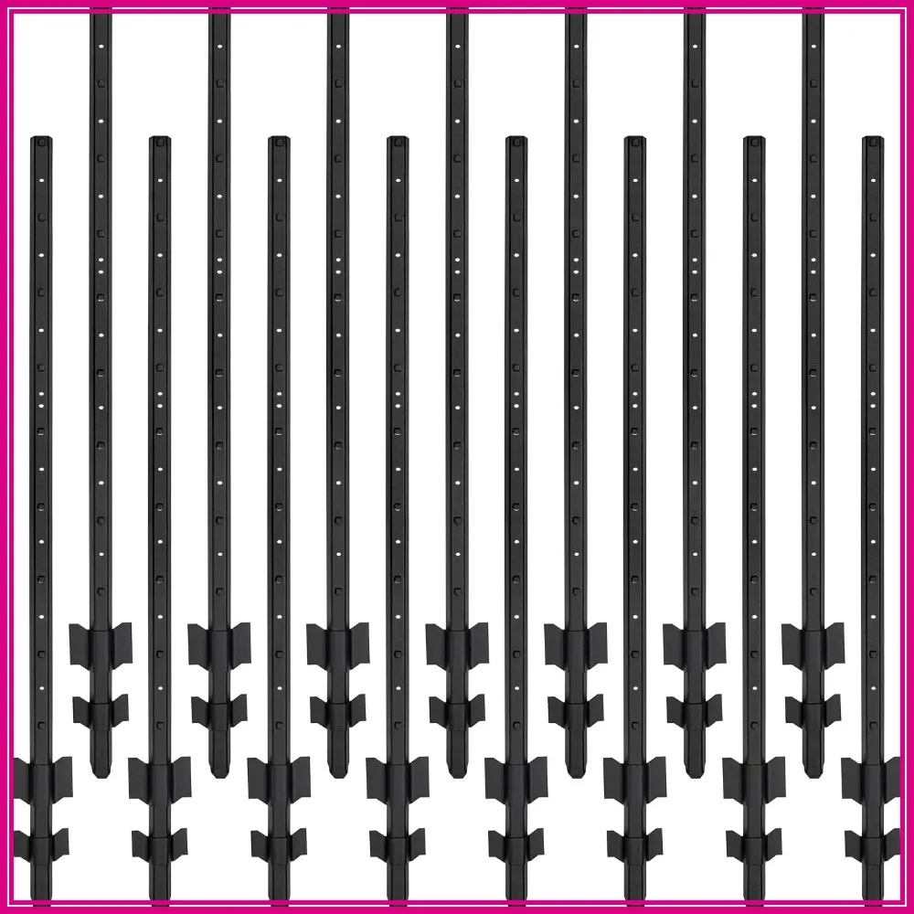 

Heavy Duty U-Channel Fence Posts 3FT, 15 Pack, Black Steel for Wire Fencing