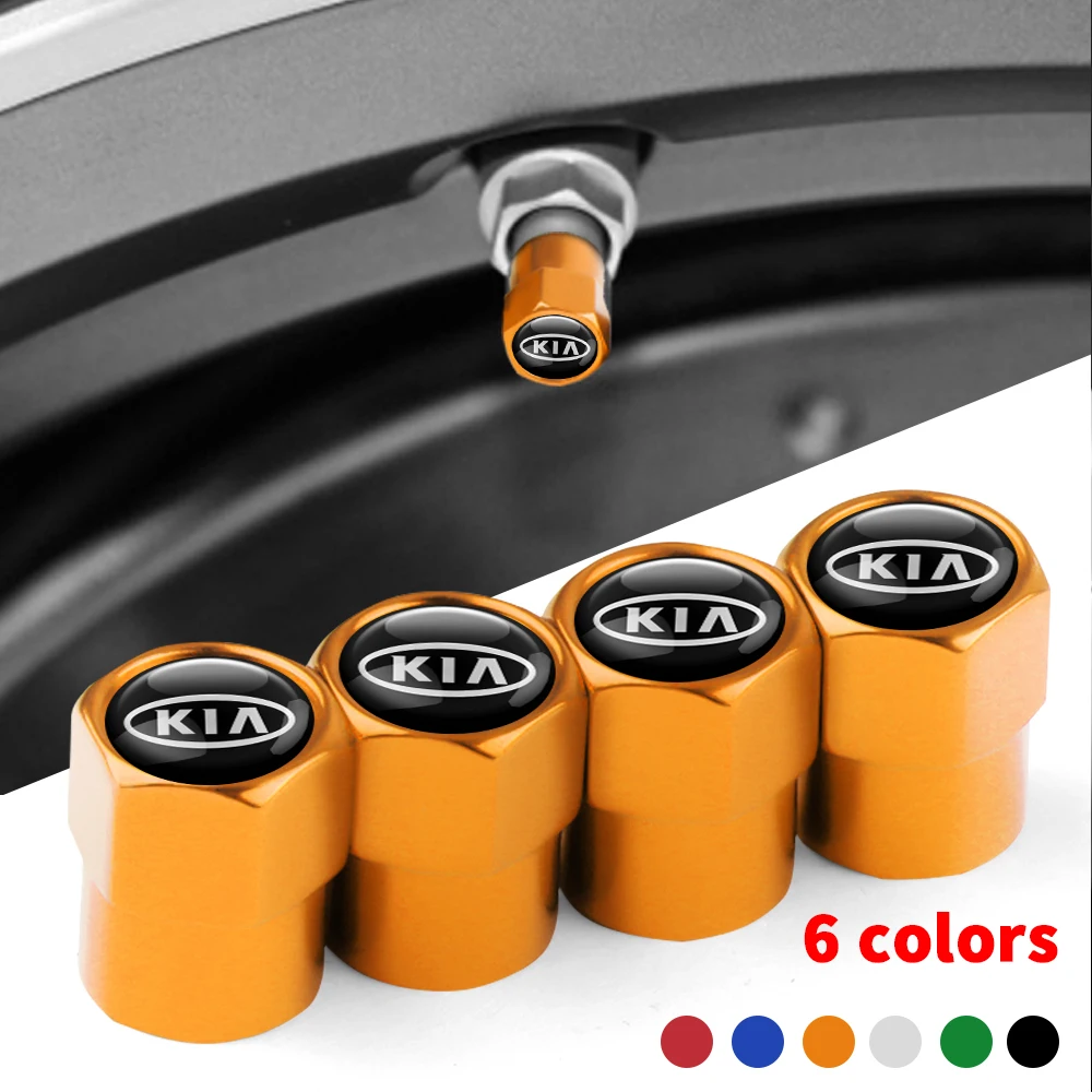 Tampa da válvula do pneu da roda de carro de alumínio 3d, tampa da haste do aro do pneu para kia sportage ceed optima sorento cerato rio soul picanto forte niro