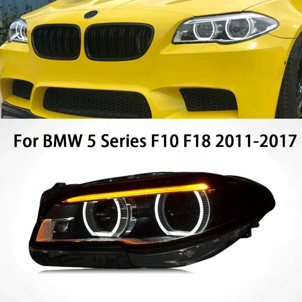 

LED Headlights For BMW 5 Series F10 F18 Assembly 2011-2017 Modified Angel Eye LED Day Running Light Hight Quality Headlights