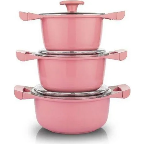 Cast iron Cookware Set 6 Prç-Pink