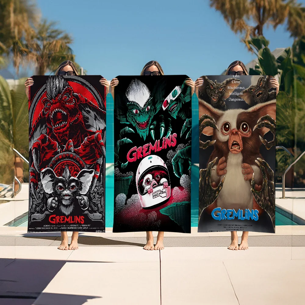 Gremlins Beach Towels Shower Towel Sauna Travel Spa Microfiber Quick Dry Gym Accessories Cute Room Decor