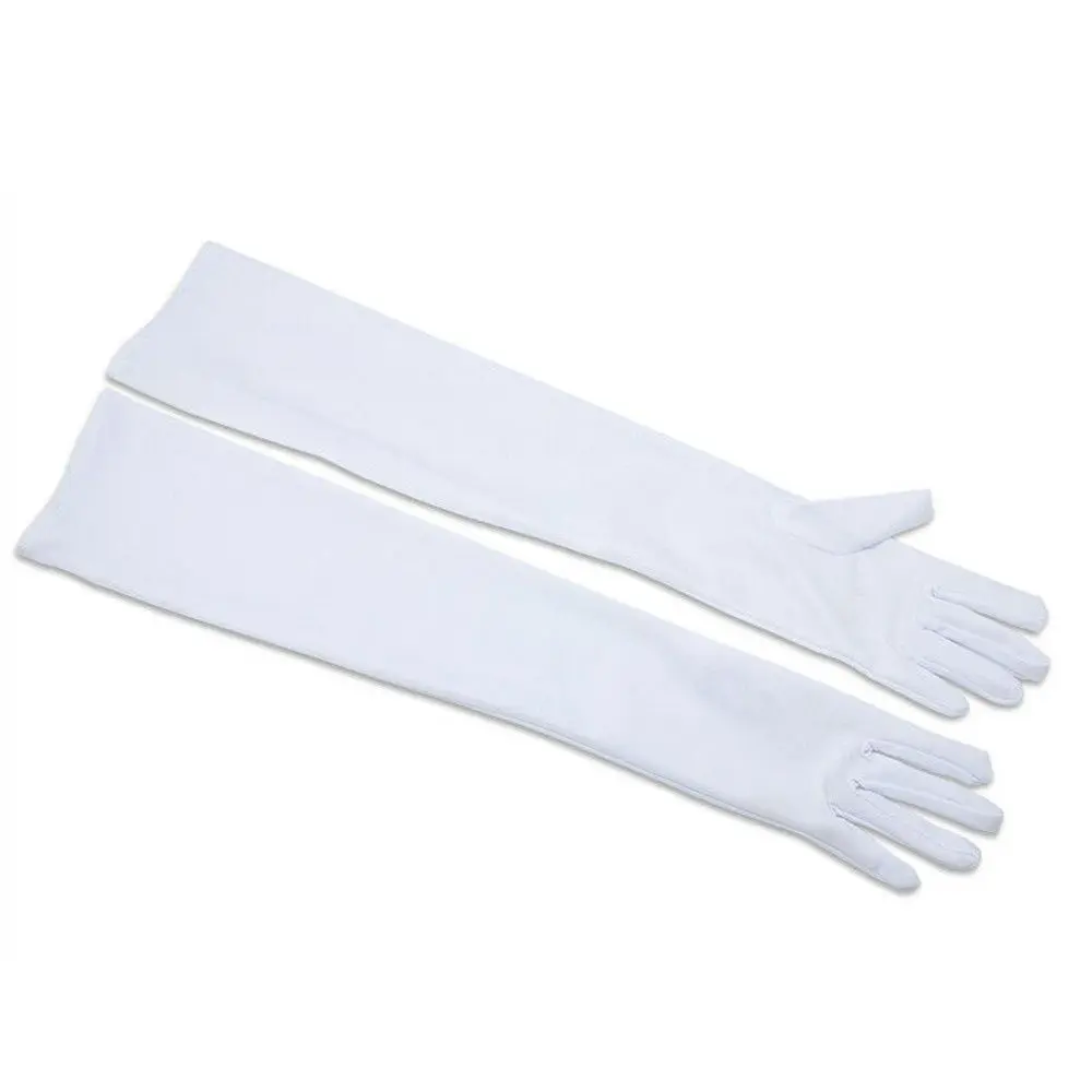 Women Adult Bridal Evening Party Prom Costume Accessories Wedding Gloves Finger Long Gloves Wrist Stretch Satin