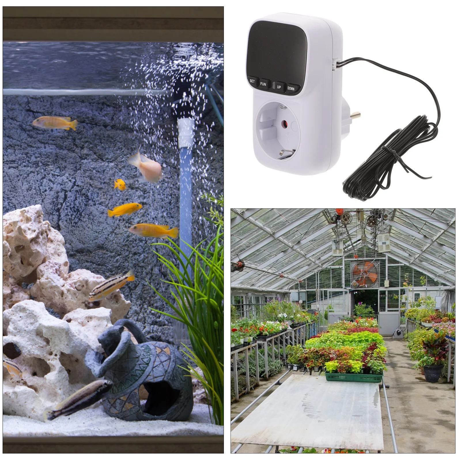 

Smart Thermostat Socket Digital Plastic Temperature Controller For Fish Tank Greenhouse Indoor Use Adjustable Timer Outlet Plug