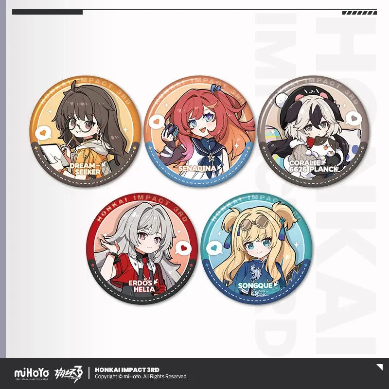 Sunsyea Honkai Impact 3rd Ⅱ Official Merch miHoYo Original XBDCHH Theme Series Badge Senadina Coralie Helia Dreamseeker