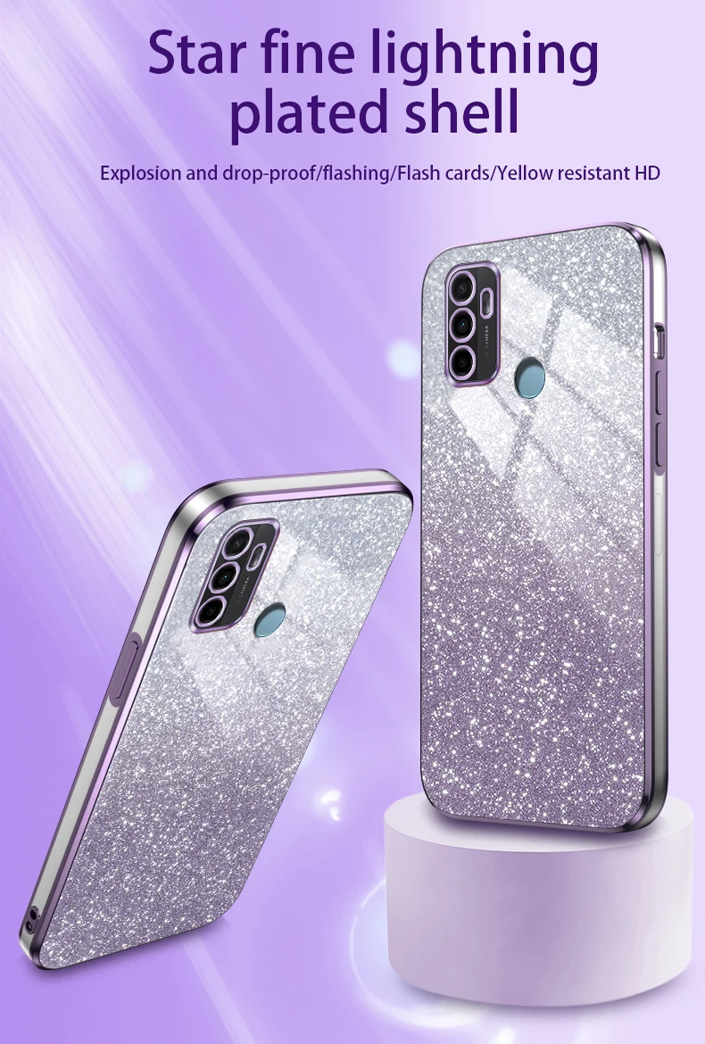 Etui na telefon OPPO A53 A53S CPH2135 CPH2127 CPH2131 CPH2139 Luksusowe Gradientowe Brokatowe Powłoki Silikonowe Plecki Funda