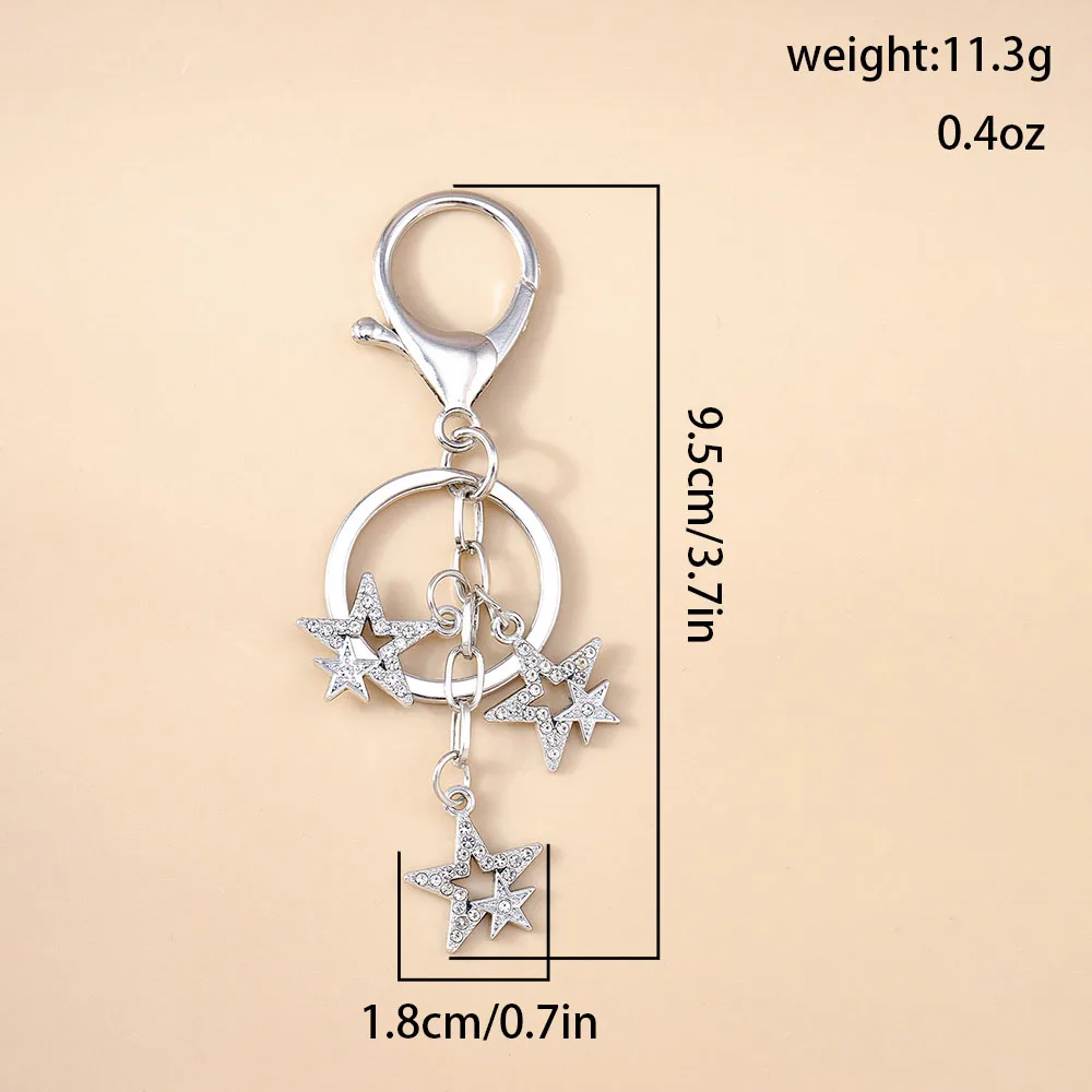Aihua Y2K Schlüsselanhänger Kristall Stern Schlüsselanhänger für Frauen Männer Freundschaft Geschenk Handtasche Dekoration handgemachten Schmuck – Detail 12